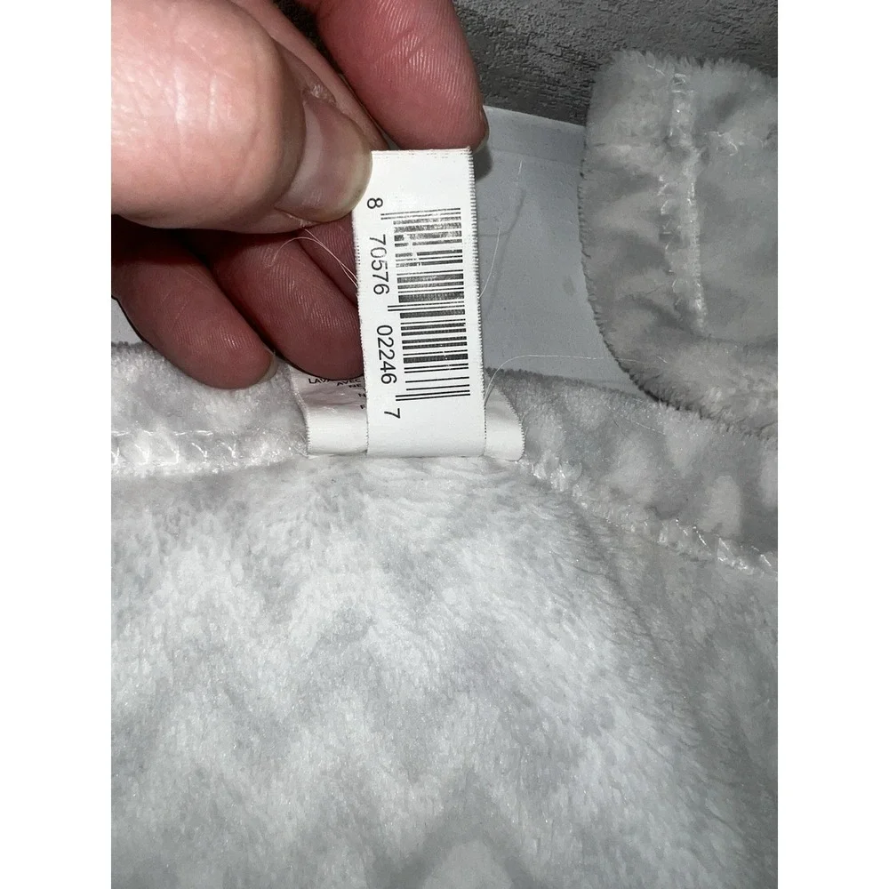 Blankets & Beyond White Bear Plush Baby Lovey Security Blanket Gray 14